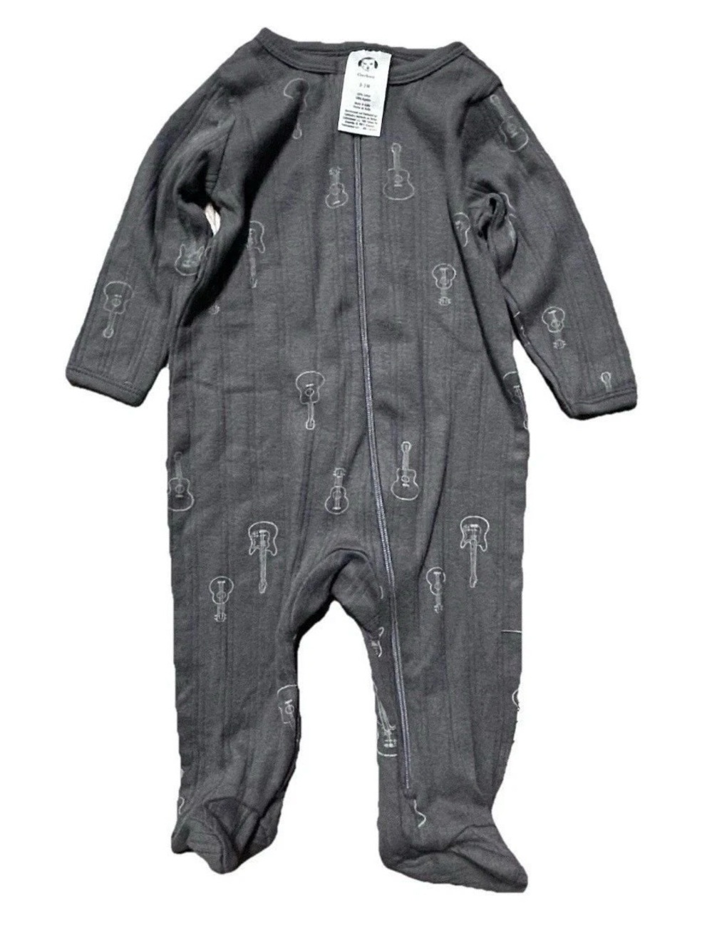Baby Boy Footie Pajamas 2 Way Zipper Dinosaurs Bears Size 0-3 Months - Picture 5 of 8